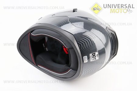 Шолом інтеграл, закритий (сертифікація DOT)+відкидні окуляри BLD-M67 М (57-58см), "КАРБОН" глянець. BLD (Шоломи / UM3602-V81)