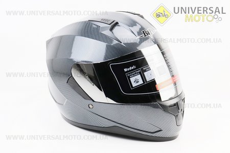 Шолом інтеграл, закритий (сертифікація DOT)+відкидні окуляри BLD-M67 М (57-58см), "КАРБОН" глянець. BLD (Шоломи / UM3602-V81)
