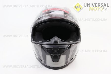 Шолом інтеграл, закритий (сертифікація DOT)+відкидні окуляри BLD-M67 М (57-58см), СІРИЙ глянець з сіро-чорним малюнком. BLD (Шоломи / UM3602-V86)