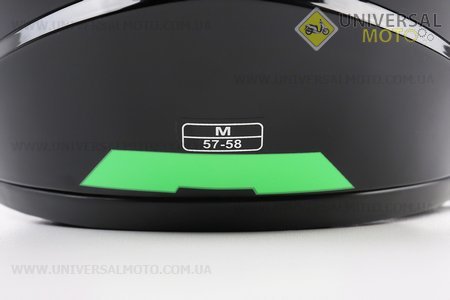 Шолом інтеграл, закритий HF-111 M, ЧОРНИЙ глянець з оранжево-синім малюнком Q249 (можливі потертості). FXW (Шоломи / UM3603-V10)