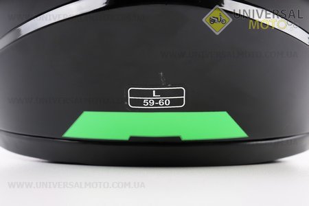 Шолом інтеграл, закритий HF-111 L, ЧОРНИЙ глянець з оранжево-синім малюнком Q249 (можливі потертості). FXW (Шоломи / UM3603-V11)