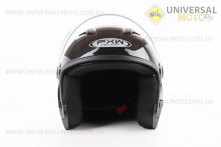 Шолом відкритий+окуляри HF-223 S, ЧОРНИЙ глянець (можливі потертості, дефекти фарбування). FXW (Шоломи / UM3603-V12)