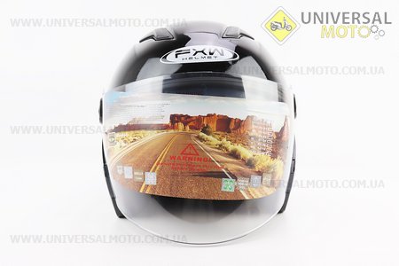 Шолом відкритий+окуляри HF-223 M, ЧОРНИЙ глянець (можливі потертості, дефекти фарбування). FXW (Шоломи / UM3603-V13)