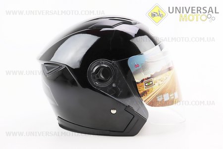 Шолом відкритий+окуляри HF-223 L, ЧОРНИЙ глянець (можливі потертості, дефекти фарбування). FXW (Шоломи / UM3603-V14)