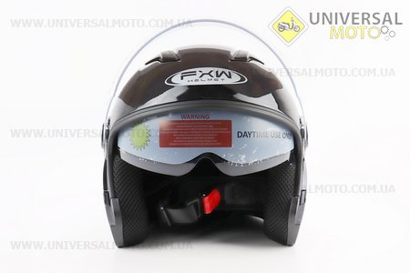 Шолом відкритий+окуляри HF-223 L, ЧОРНИЙ глянець (можливі потертості, дефекти фарбування). FXW (Шоломи / UM3603-V14)