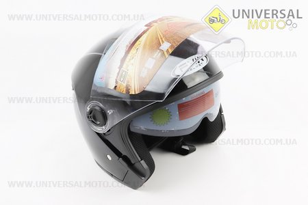 Шолом відкритий+окуляри HF-223 XL, ЧОРНИЙ глянець (можливі потертості, дефекти фарбування). FXW (Шоломи / UM3603-V15)