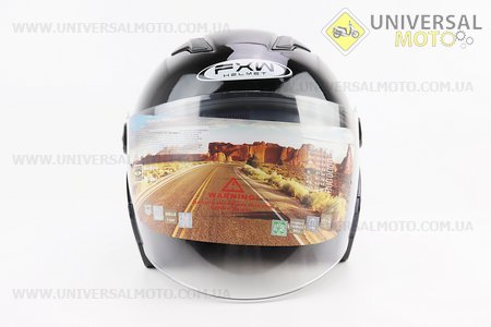 Шолом відкритий+окуляри HF-223 XL, ЧОРНИЙ глянець (можливі потертості, дефекти фарбування). FXW (Шоломи / UM3603-V15)