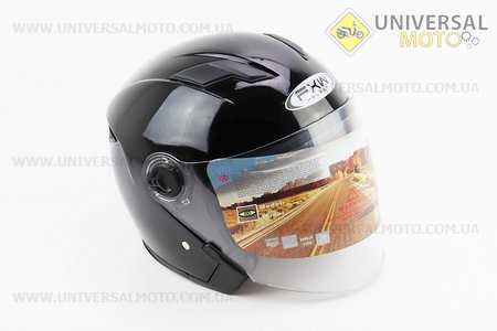 Шолом відкритий+окуляри HF-223 XL, ЧОРНИЙ глянець (можливі потертості, дефекти фарбування). FXW (Шоломи / UM3603-V15)