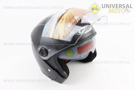 Шолом відкритий+окуляри HF-223 M, ЧОРНИЙ матовий (можливі потертості, дефекти фарбування). FXW (Шоломи / UM3603-V17)