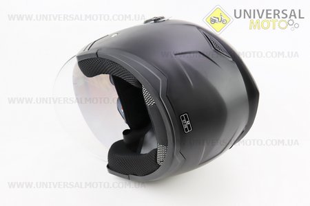 Шолом відкритий+окуляри HF-223 M, ЧОРНИЙ матовий (можливі потертості, дефекти фарбування). FXW (Шоломи / UM3603-V17)