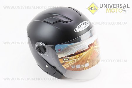Шолом відкритий+окуляри HF-223 M, ЧОРНИЙ матовий (можливі потертості, дефекти фарбування). FXW (Шоломи / UM3603-V17)