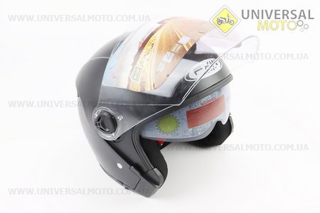 Шолом відкритий+окуляри HF-223 L, ЧОРНИЙ матовий (можливі потертості, дефекти фарбування). FXW (Шоломи / UM3603-V18)