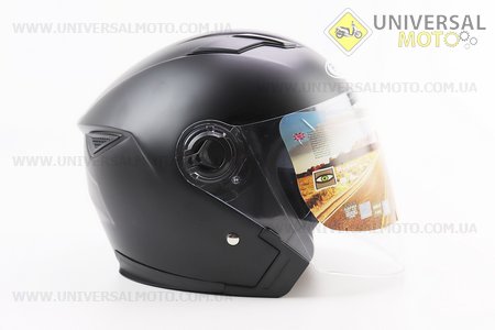 Шолом відкритий+окуляри HF-223 L, ЧОРНИЙ матовий (можливі потертості, дефекти фарбування). FXW (Шоломи / UM3603-V18)