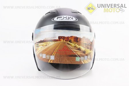 Шолом відкритий+окуляри HF-223 L, ЧОРНИЙ матовий (можливі потертості, дефекти фарбування). FXW (Шоломи / UM3603-V18)