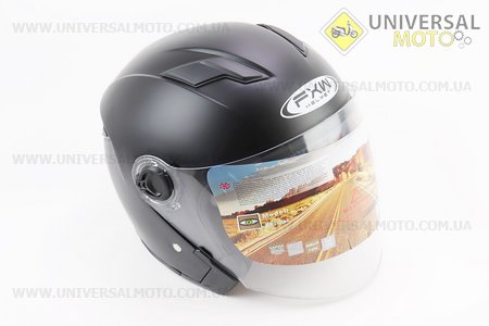 Шолом відкритий+окуляри HF-223 L, ЧОРНИЙ матовий (можливі потертості, дефекти фарбування). FXW (Шоломи / UM3603-V18)