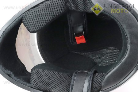 Шолом інтеграл, закритий HF-111 L, БІЛИЙ глянець з синьо-червоним малюнком Q249 (можливі потертості). FXW (Шоломи / UM3603-V23)