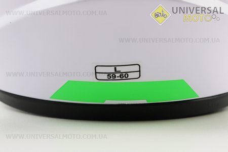 Шолом інтеграл, закритий HF-111 L, БІЛИЙ глянець з синьо-червоним малюнком Q249 (можливі потертості). FXW (Шоломи / UM3603-V23)