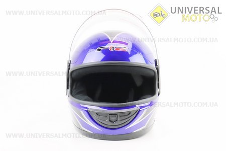 Шолом інтеграл, закритий 825-2 S, СИНІЙ глянець з чорним малюнком (можливі подряпини, дефекти фарбування), тип 1. F-2 (Шоломи / UM3603-V33)