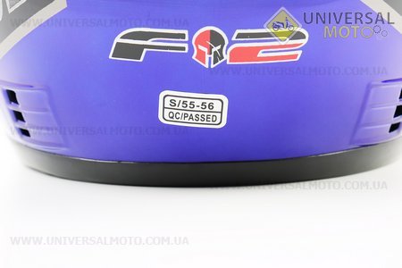 Шолом інтеграл, закритий 825-2 S, СИНІЙ глянець з чорним малюнком (можливі подряпини, дефекти фарбування), тип 1. F-2 (Шоломи / UM3603-V33)