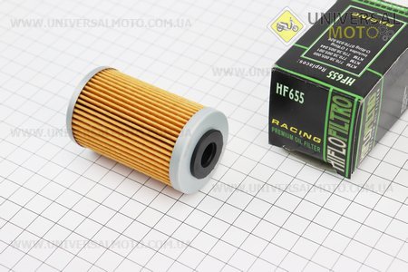 Фільтр-елемент масляний HF655 (41*69мм) KTM 250 EXC-F/250 SX-F/450 EXC, Husqvarna FC450/FE501, Husaberg FE390 Enduro/FX450 Cross. HIFLO (Запчастини на імпортні мотоцикли / UM3620-V28)