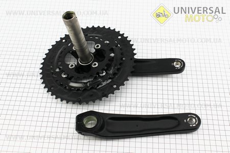 Шатуни "Hollowtech II" 175мм, 48.36.26T MTB + каретка SM-BB52, інтегрована вісь 24мм, алюмінієві, чорні ALIVIO FC-M4060. SHIMANO (Запчастини SHIMANO / UM4032-V64)