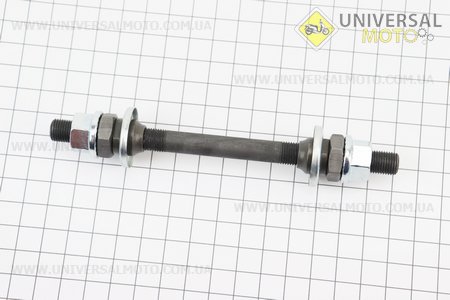 Вісь передня на MTB М10х140мм в зборі, під гайку, чорна KT-260. QUANDO (Велозапчастини / UM4032-V77)