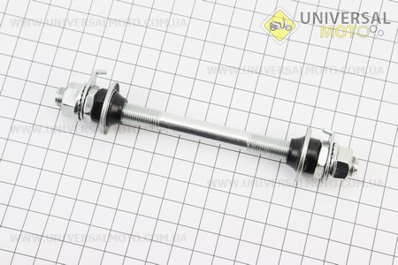 Вісь передня на MTB М10х140мм в зборі, під гайку, хром. Китай (Велозапчастини / UM4032-V84)