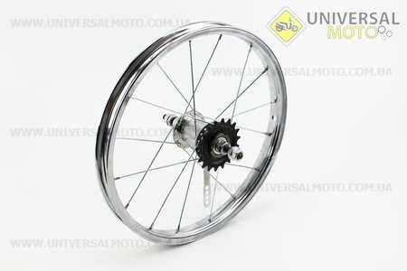 Колесо 16 "заднє, втулка" Україна-черв'як "14Gx16H в зборі (ціна = якість). Китай (Велоколеса / UM4033-V29)