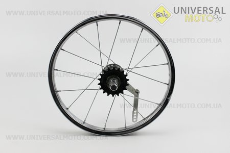 Колесо 16 "заднє, втулка" Україна-черв'як "14Gx16H в зборі (ціна = якість). Китай (Велоколеса / UM4033-V29)