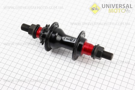 Втулка задня BMХ алюмінієва 14Gx36H друйвер 9Т, 4 пром-підшипники 6902 2RS, вісь 14мм, кріплення гайка, чорна FB-A275В. FB ONE (Велозапчастини / UM4033-V98)