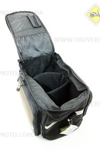Сумка трансформер на багажник, раскладные боковые карманы, светоотражающие полосы,черно-серая SCB-302