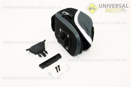 Сумка под сиденье влагозащитная, быстросъемная, черно-серая SSB-5024. SPELLI (Велоаксессуары / UM4036-V93)