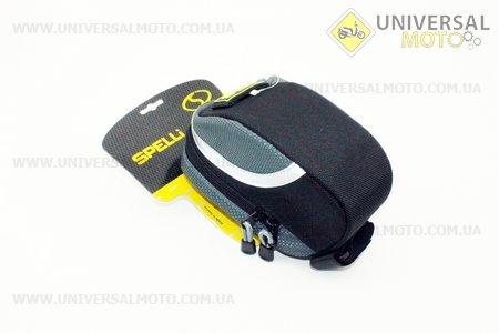 Сумка под сиденье влагозащитная, быстросъемная, черно-серая SSB-5024. SPELLI (Велоаксессуары / UM4036-V93)