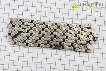 Цепь приводная 1/2х3/32х114L на 8 скоростей, черно-серая SCH-800. SPELLI (Велозапчасти / UM4037-V03)