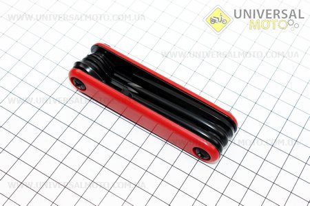 Ключ-набір 7 предметів (шестигранники 2,3,4,5,6мм, викрутки пряма та фігурна), KL-9804. Китай (Велоінструмент / UM4037-V44)