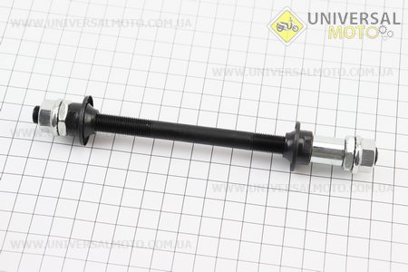 Вісь задня на MTB M10х170мм в зборі, під гайку, чорна. Китай (Велозапчастини / UM4039-V38)