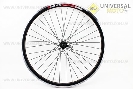 Колесо 26" переднее MTB "капля" обод алюминиевый, втулка 14Gx36H в сборе, крепл. ексцентрик "ZX Gravity"