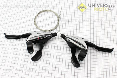Переключатель с рычагом "манетка" левая (3ск) + прав.(8ск) комплект ST-EF 60. SHIMANO (Велозапчасти / UM4040-V37)