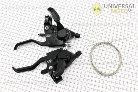 Переключатель с рычагом "манетка" левая (3ск) + прав.(8ск) комплект ST-EF 60. SHIMANO (Велозапчасти / UM4040-V37)