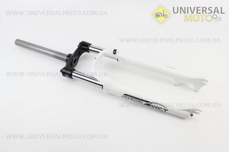 Вилка 26" амортизационная, без резьбы 1-1/8" (28,6мм), шток 255мм, с ходом 100мм, Disk-brake, Preload, алюминиевая, белая SF13-XCT. SR Suntour (Велозапчасти / UM4040-V61)