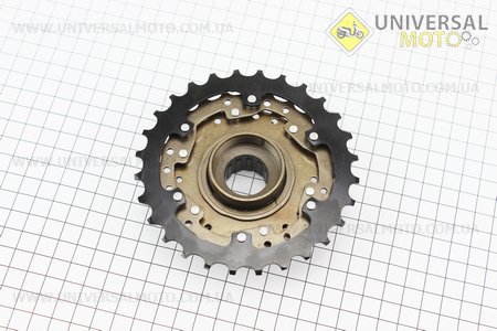 Вільнобіг 6зв. 28,24,21,18,16,14Т index, чорно-бронзовий MF-TZ 500. SHIMANO (Запчастини SHIMANO / UM4040-V69)