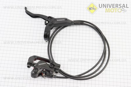 Гальмо дискове гідравлічне заднє (адаптер F180/R160мм), чорне BR-M447 + BL-M445 (ліва ручка). SHIMANO (Запчастини SHIMANO / UM4040-V76)