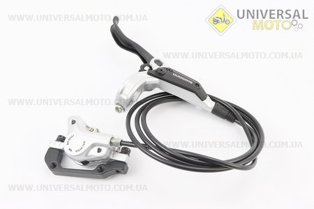 Гальмо дискове гідравлічне заднє (адаптер F180/R160мм), сірий BR-M447 + BL-M445 (ліва ручка). SHIMANO (Запчастини SHIMANO / UM4040-V77)