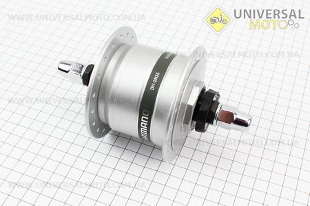 Втулка динамо передняя 14Gx36H в сборе, 6V-2.4W, серая DH-2N35. SHIMANO (Велозапчасти / UM4041-V48)