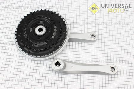 Шатун (крепление "квадрат") 170мм, 42.34.24T комплект МТВ, алюминиевые, серые FC-TY501. SHIMANO (Велозапчасти / UM4041-V80)