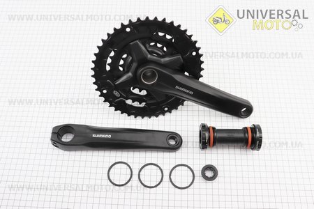 Шатуни "Hollowtech II" 175мм, 44.32.22T MTB + каретка BB-MT500, інтегрована вісь 24мм, алюмінієві, чорні ACERA FC-MT210/MT300. SHIMANO (Запчастини SHIMANO / UM4042-V86)