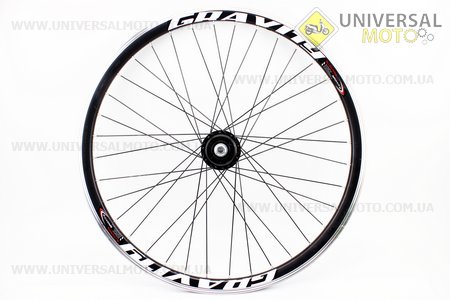 Колесо 26" заднее MTB "капля" обод алюминиевый, втулка QUANDO 14Gx36H в сборе, под вольнобег, диск. тормоз, крепл. гайка "GRAVITY"