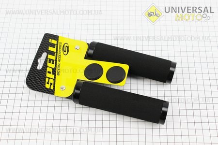 Рукоятки керма 130мм з затискачем Lock з двох сторін, неопренові комплект, чорні SBG-672. SPELLI (Велозапчастини / UM4062-V35)