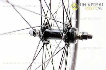 Колесо 26" переднее MTB "капля" обод алюминиевый, втулка 14Gx36H в сборе, под диск. тормоз, крепл. гайка "ZX Gravity". Китай (Велоколёса / UM4062-V42)