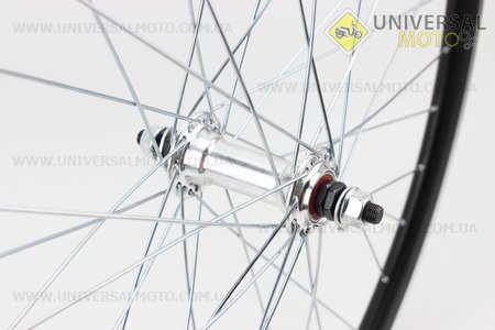 Колесо 26" переднее MTB "капля" обод и втулка алюминиевые 14Gx36H в сборе, пром-подшипники 6000 2RS, крепл. гайка "ТМК"